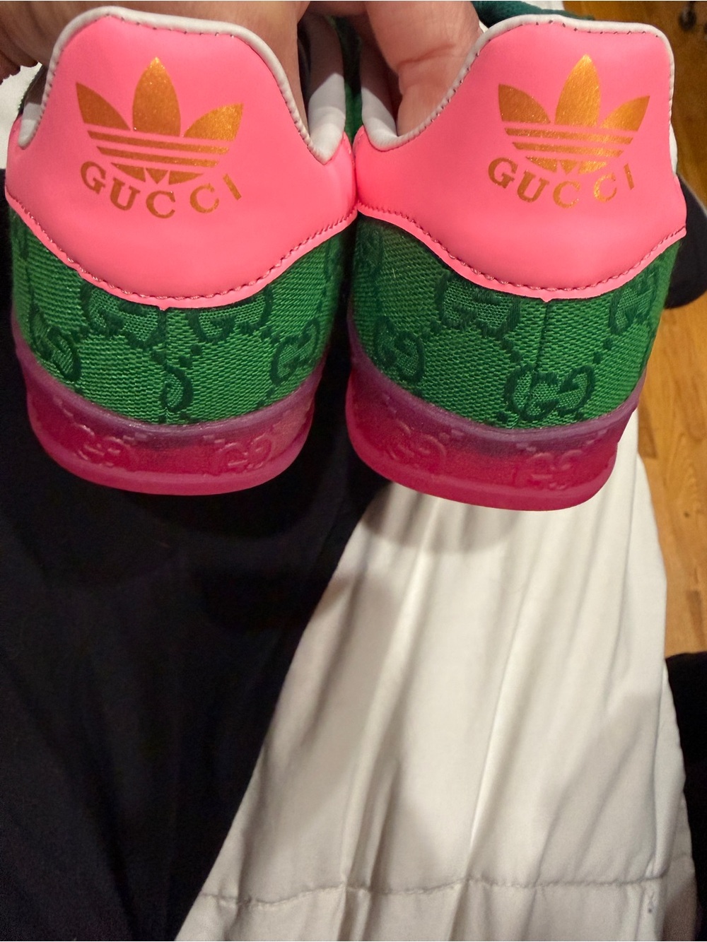 Adidas x Gucci Gazelle Green GG Monogram' sneakers featuring green canvas upper - Picture 11 of 11